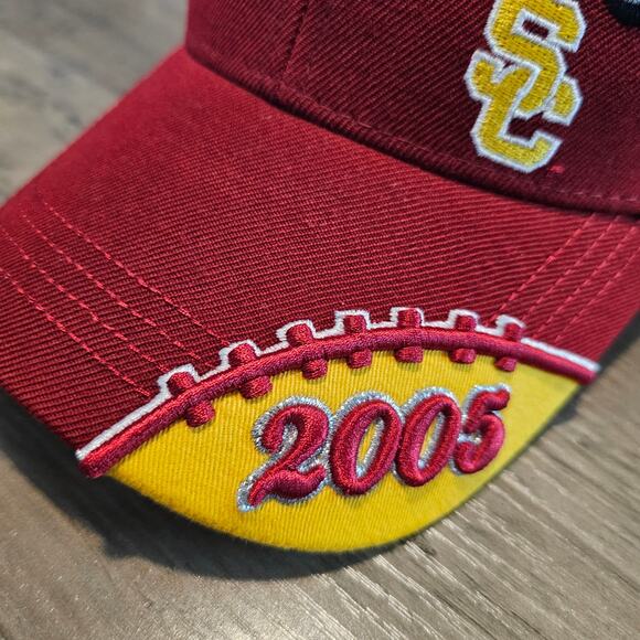 Vintage USC National Champions 2005 Strapback Hat Cap Burgundy NCAA Rose Bowl - Picture 3 of 10